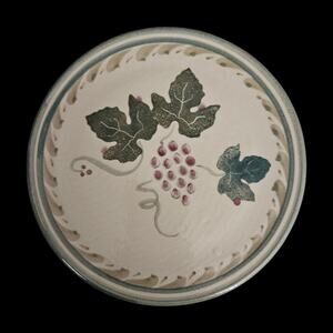 Vintage Grape Trivet Ceramic Vineyard Fruit Motif